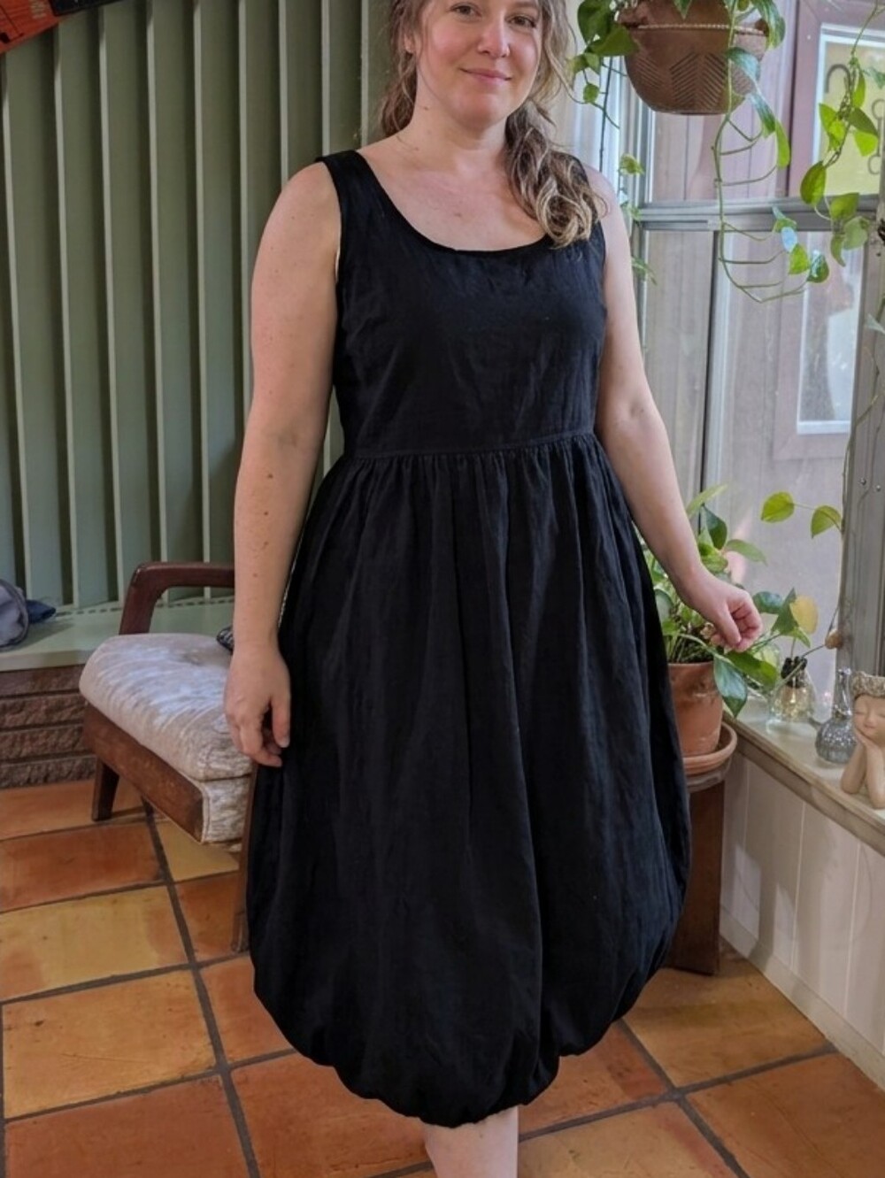 Jopra Black Sleeveless Cotton Bubble Dress With.